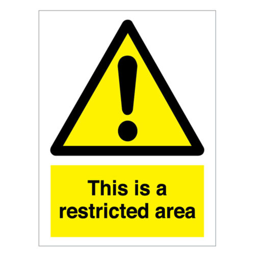 Restricted Area Sign (20289V)